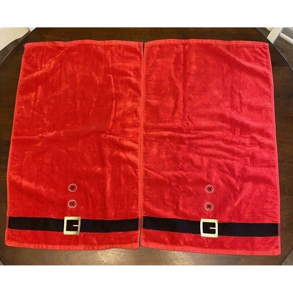 Christmas Santa Belt Decorative Hand Towels by Casaba